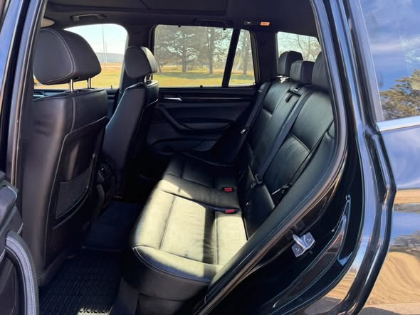 Clean black SUV rear seat