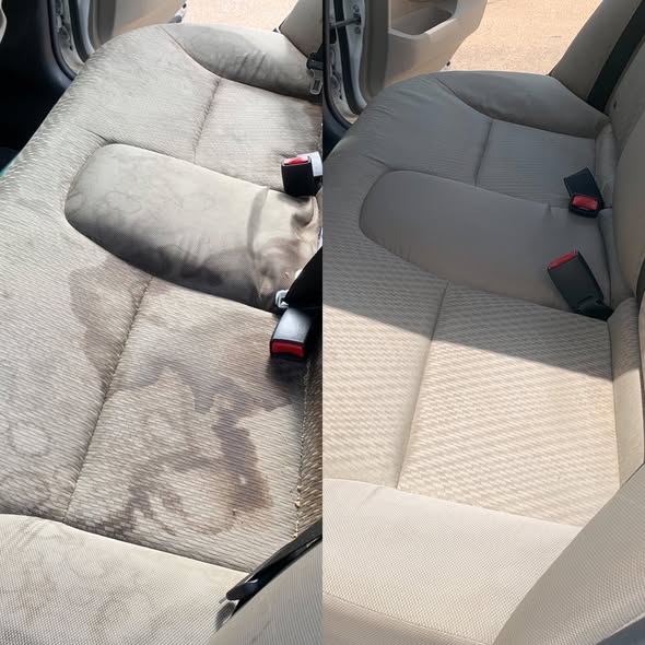 Cloth seat before and after cleaning