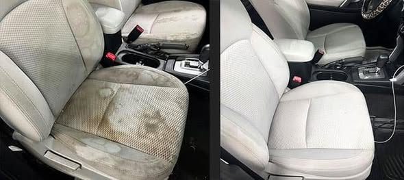 Front seats before and after cleaning