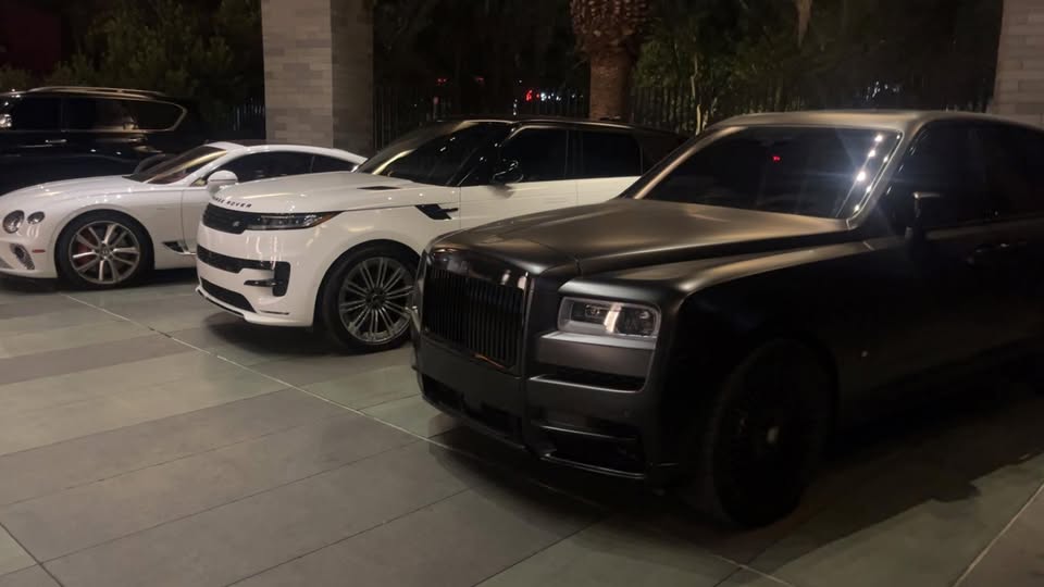 Premium vehicles after detailing at night